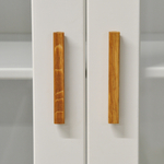 Комод 168х43х127, Мэдисон, с ящиками для одежды игрушек вещей, буфет с дверцами, с ручками из натурального дуба, белый, Dipriz