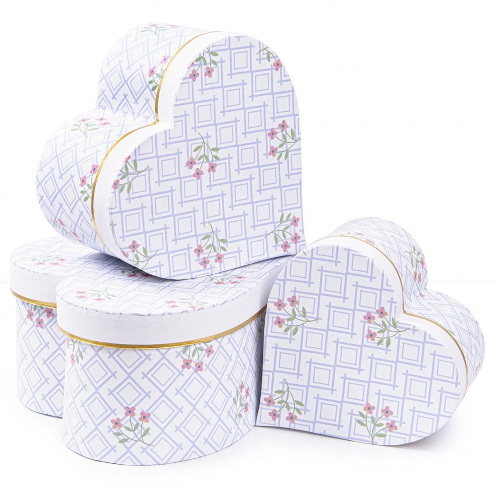 Коробка сердце "Незабудки" 16.7*16.7*9.5