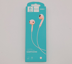 Гарнитура DENMEN DR01, вкладыши, разъем Jack, кабель 1.2 м Pink