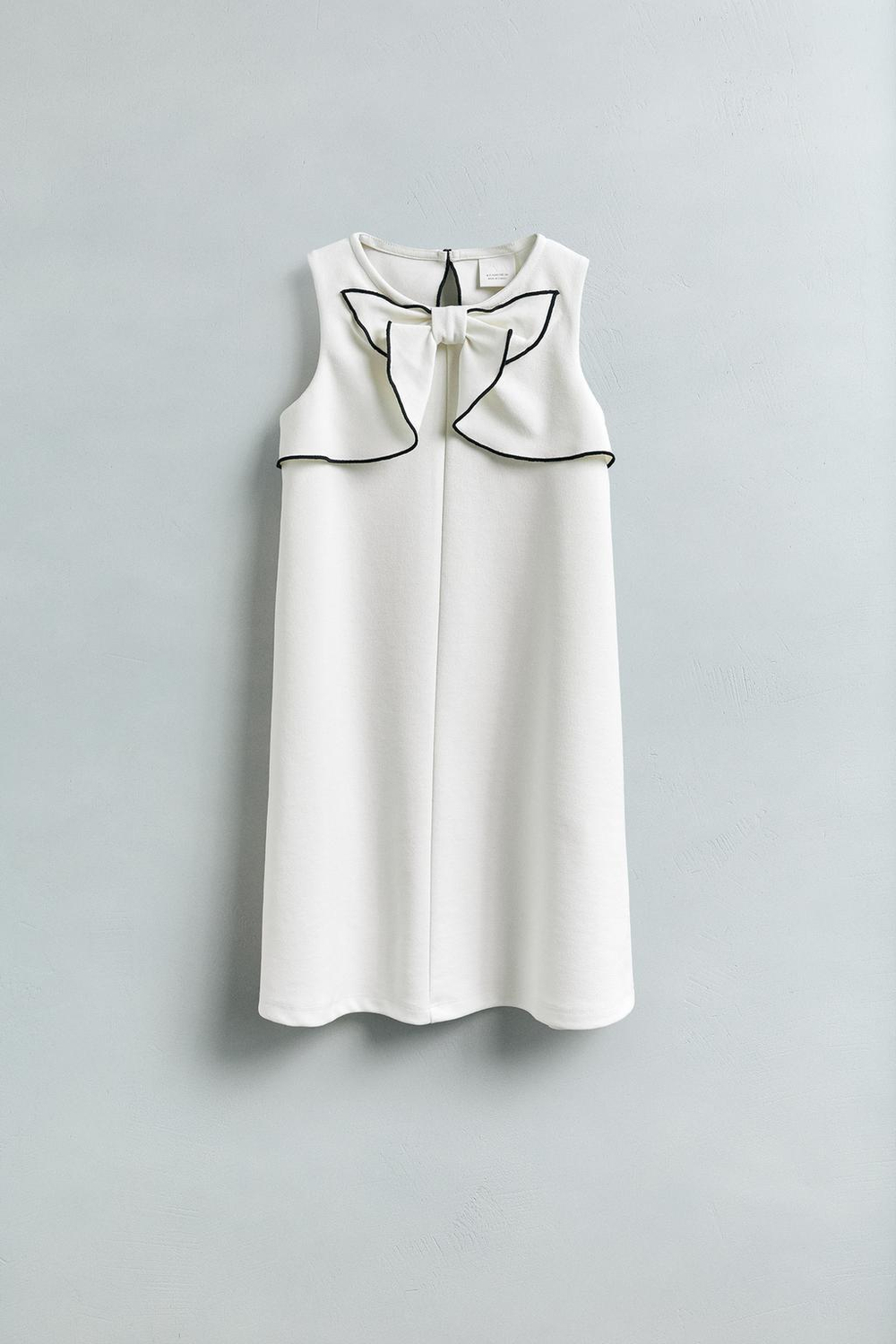 ZARA ПЛАТЬЕ С БАНТОМ, ЭКРЮ