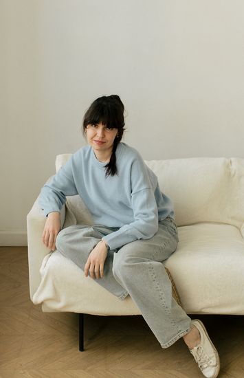 Джемпер Л.Т., 100% шерсть ягнёнка, цвет серо-голубой.