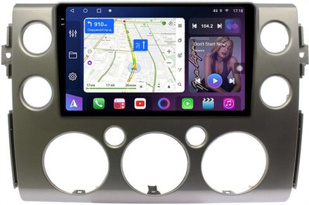 Магнитола для Toyota FJ Cruiser 2005-2022 (рамка серая) - FarCar 9543S монитор 9.5" 2K QLED на Android 13, TS10, CarPlay, 4G SIM-слот
