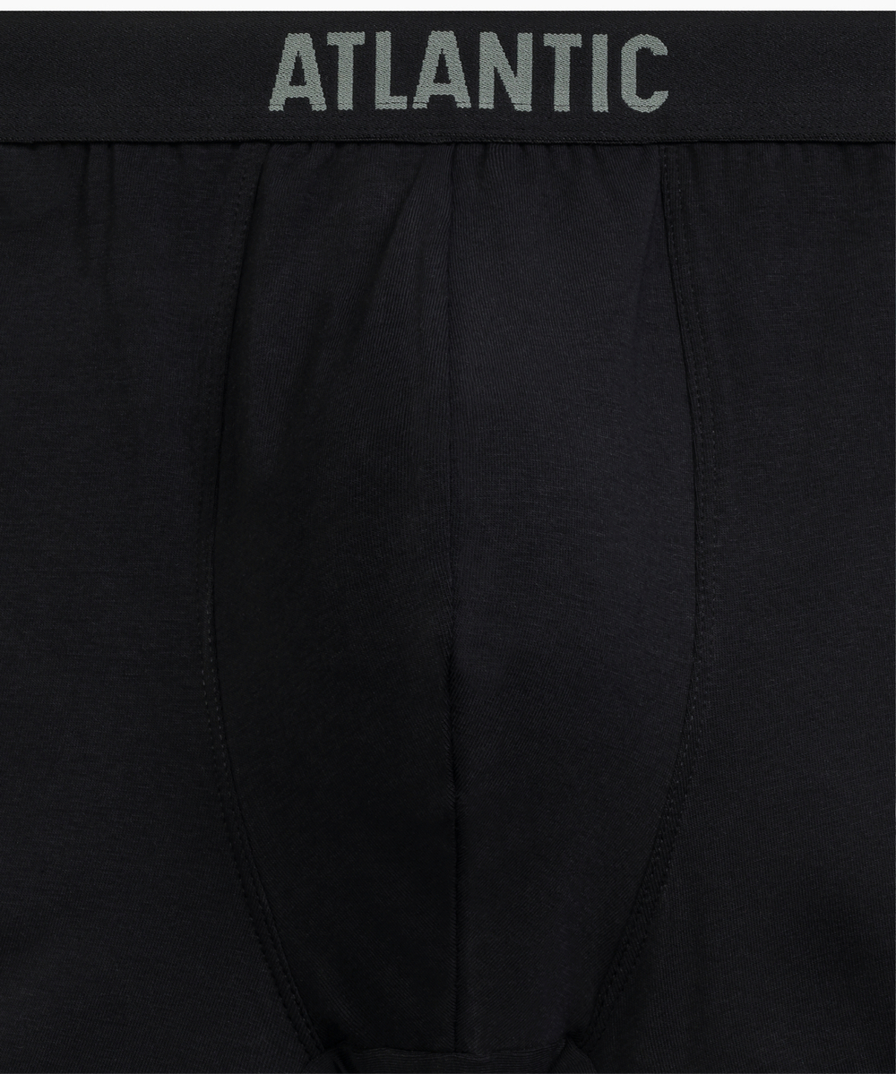 Мужские трусы шорты Atlantic, набор из 3 шт., хлопок, черный + черный + светлый хаки, 3MH-223