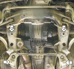 Усиленная защита Motodor кпп. 2 мм, сталь. для Audi A4 1994-2000,Volkswagen Passat B5 1996-2000 арт.00111