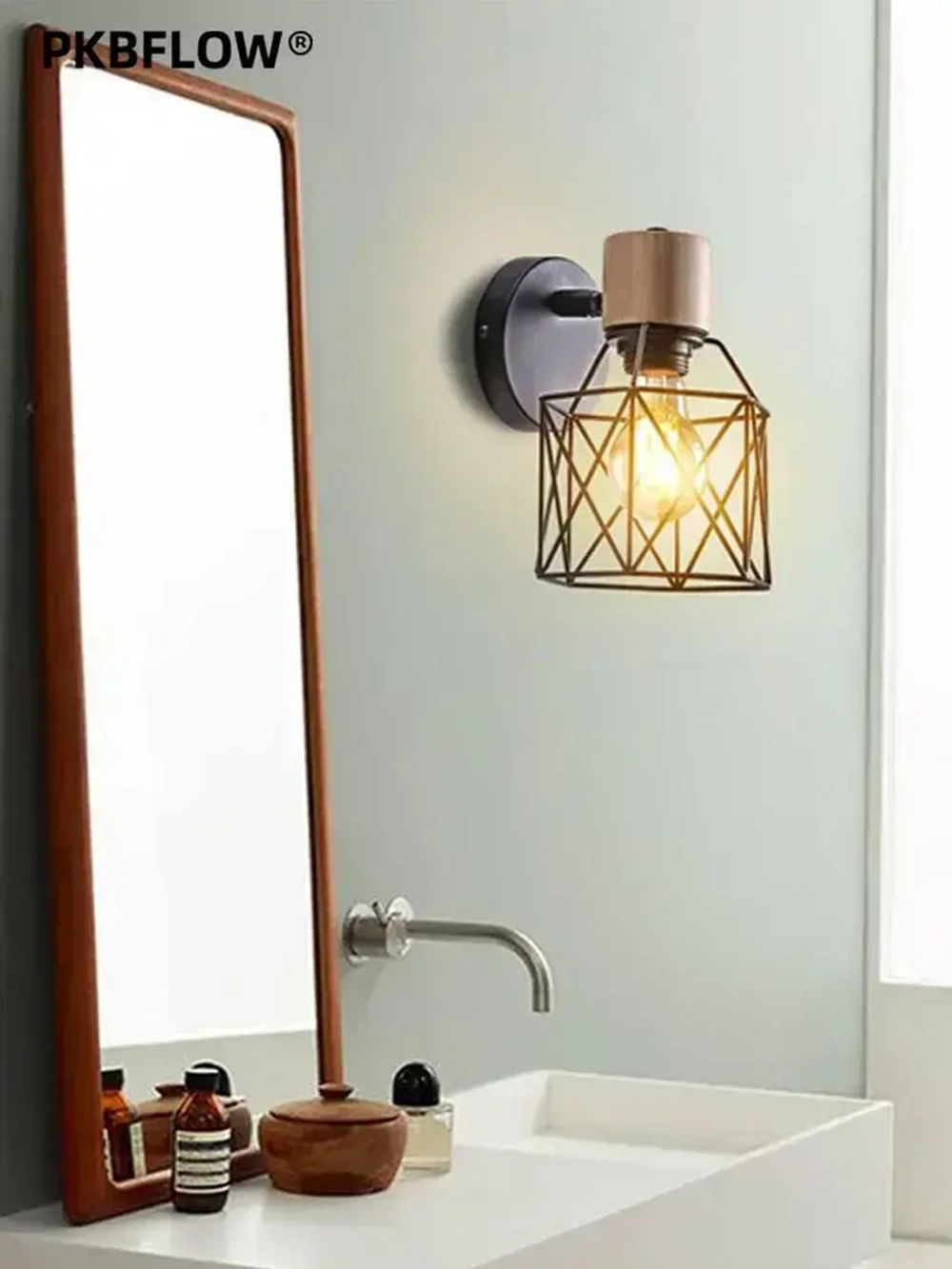 Бра настенный из натурального дерева,Настенный светильник,В комплекте без лампочек,E27