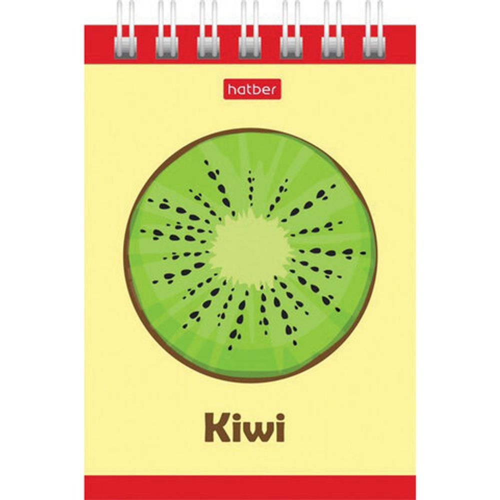 Блокнот МАЛЫЙ ФОРМАТ (75х105 мм) А7, 40 л., гребень, тонированный блок, без линовки, HATBER "Яркий Фреш", 40Б7Вгр