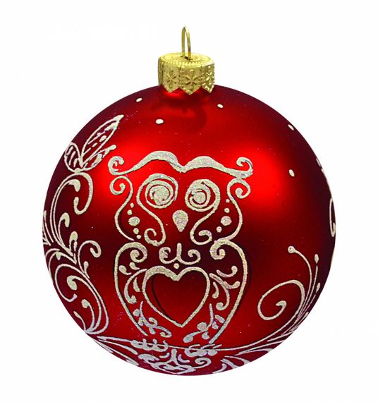 КУ-85-17344 Стеклянный шар Снежный филин 85 мм., Коломеев