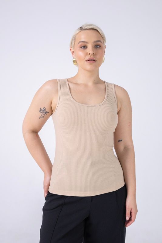 Майка трикотажная, бежевый