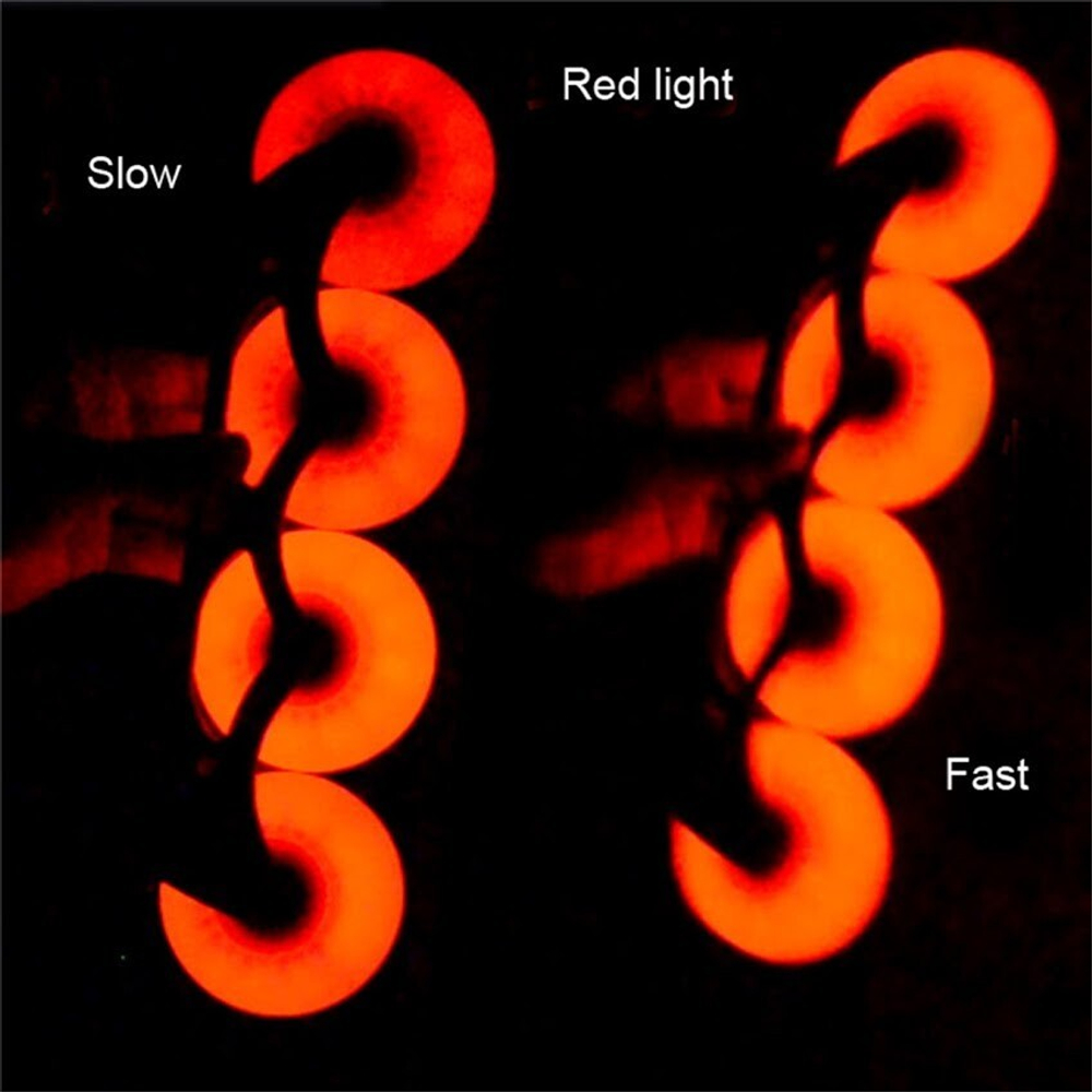 Светящиеся колеса (цвет красный) для роликовых коньков, самокатов, размер 76 мм., твердость 90А,4 шт