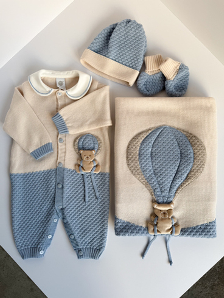 Новый шерстяной комплект с мишкой Preat o Porter, 68