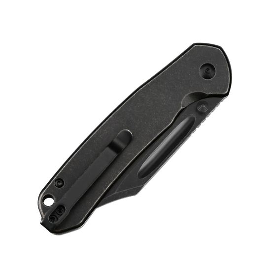 Нож CJRB CJ1942-BST Pyrite Bowie - нож складной, черная стальная рукоять, клинок черный, сталь AR-RPM9