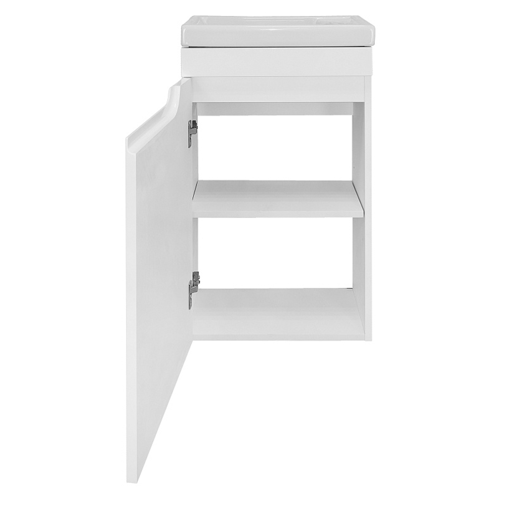 Комплект Тумба Azario KANTRI 45 450х250х775 подвесная, с раковиной Фостер 45, левая, белый глянец (CS00097244)