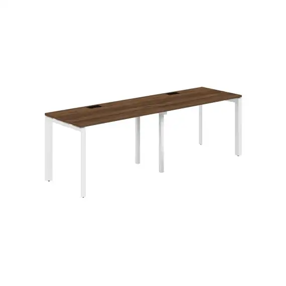 PR.222.DM.P59.WH / Рабочая станция s-b-s 2400х700х750 / профиль: 59х59 белый; столешница: дуб модена