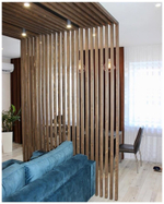 Г-образная перегородка для зонирования из Сосны 40х40мм