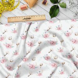 Ткань мембрана весенний богатый сочный букет цветов