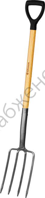 GRINDA 280 x 180 x 1200 мм, антикор. покрытие, деревянный черенок высш. сорт, с пластиковой рукояткой, вилы садовые, PROLine (39727)