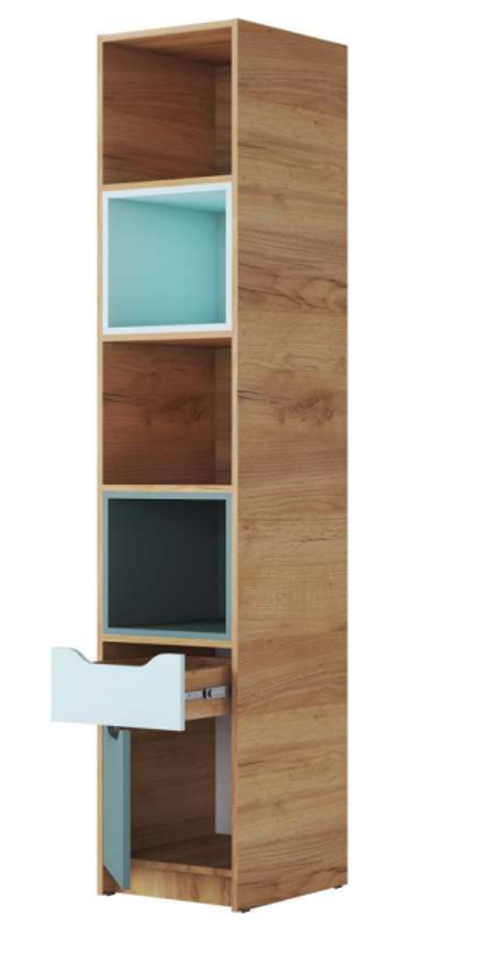 RICH Стеллаж СЖ-001 Дуб Крафт золотой / Кенди U9114 (УД) / Сумеречный голубой