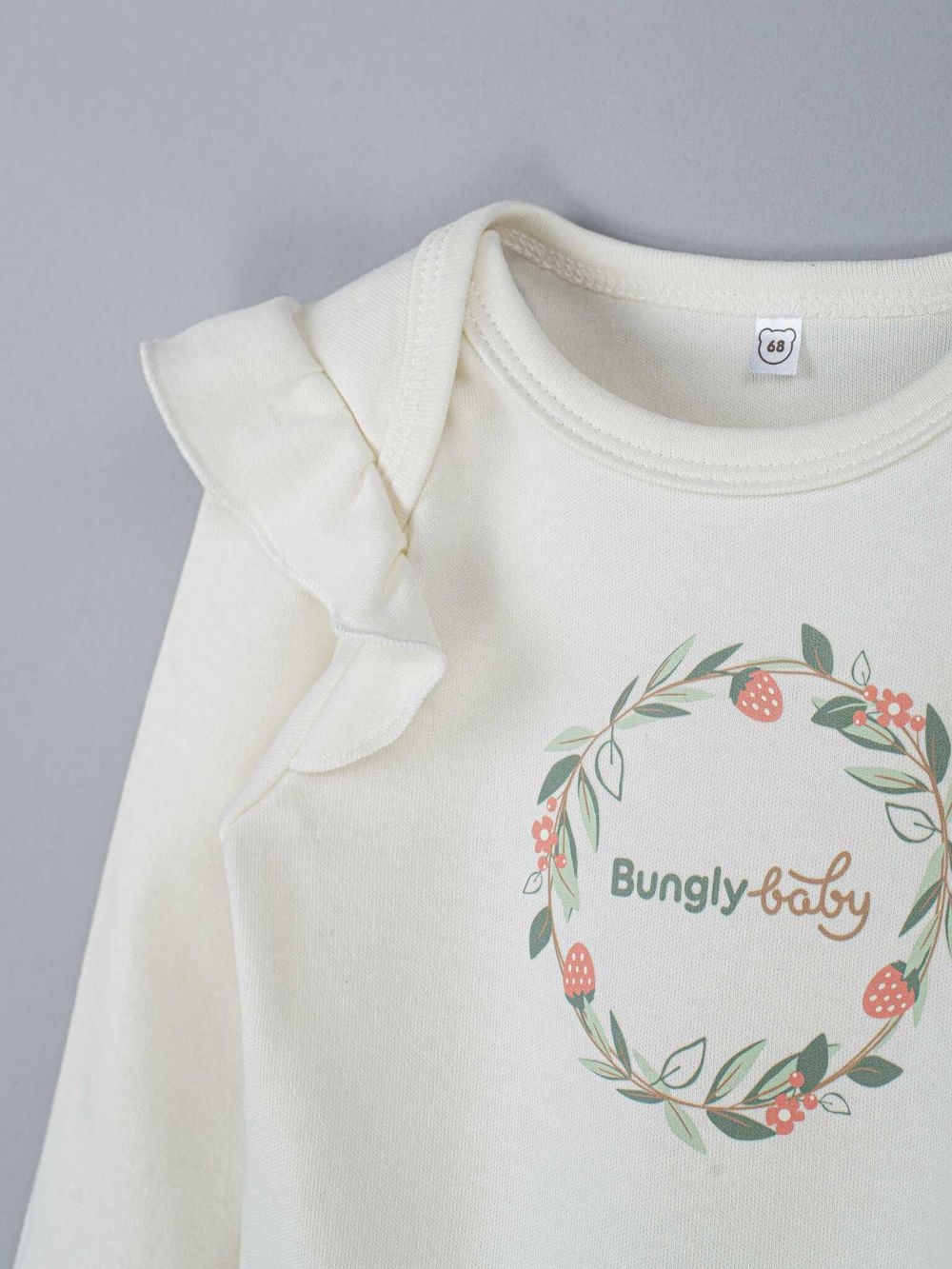 Боди с крылышками и принтом "Молоко" 0+