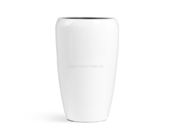 Кашпо TREEZ Effectory - серия Gloss - Высокий округлый конус - Белый глянцевый лак