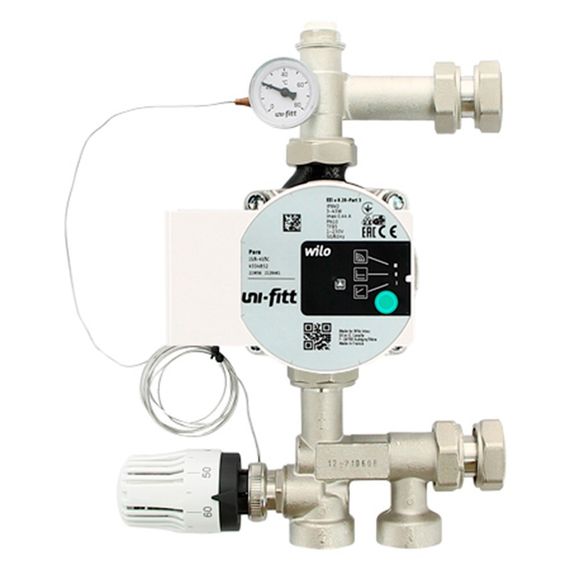 Группа насосно-смесительная Uni-Fitt SOLOMIX MINI с накидной гайкой 1, без насоса купить в Москве и Московской области по низкой цене с доставкой по России — (4) Группа насосно-смесительная Uni-Fitt SOLOMIX MINI с накидной гайкой 1, без насоса — (4)