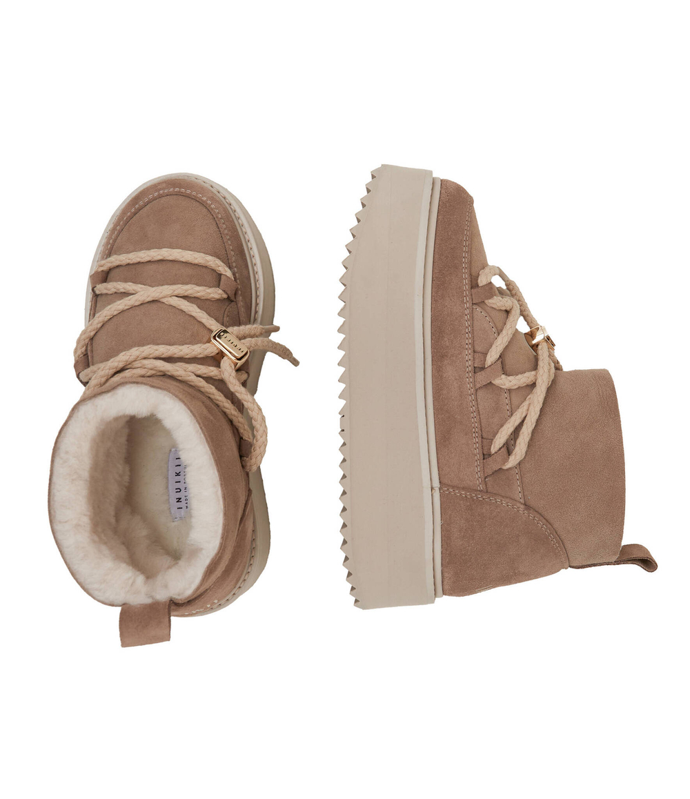 Кожаные угли classic low platform INUIKII - бежевый(75104-105)