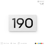Номер на дверь 190, табличка на дверь для офиса, квартиры, кабинета, аудитории, склада, белая 120х70 мм, Айдентика Технолоджи