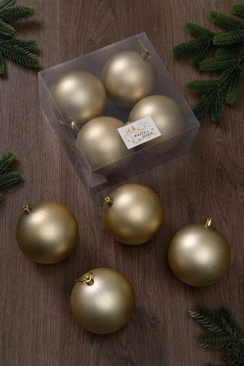 Набор новогодних шаров (4 шт) матовые