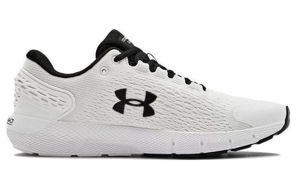 Under Armour Charged Rogue 2 round head lace-up fabric shock absorption, non-slip, wear-resistant, breathable, low-cut casual running shoes men's white