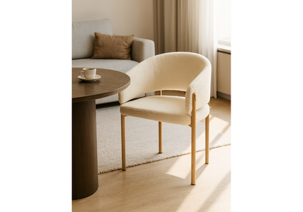 Стул на металлокаркасе Woodville Janin white, wooden metal