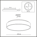 7758/70L MITRA LED SN 539 Светильник металл/акрил/черный LED (60Вт+10Вт) 4000K+4000K D600 IP20 подсветка QUASAR