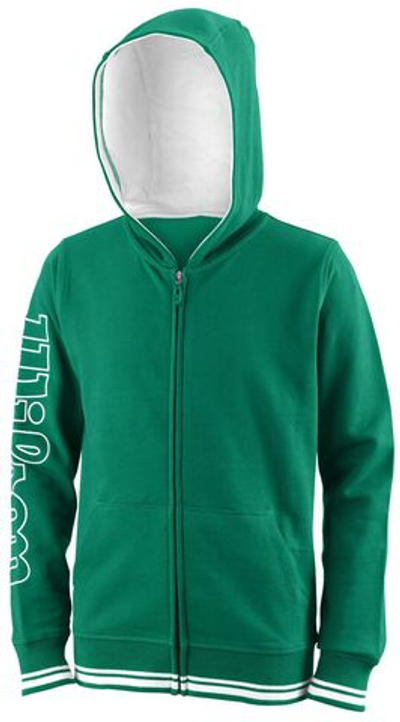 Кофта для мальчика теннисная Wilson Y Team II FZ Hoody - team green