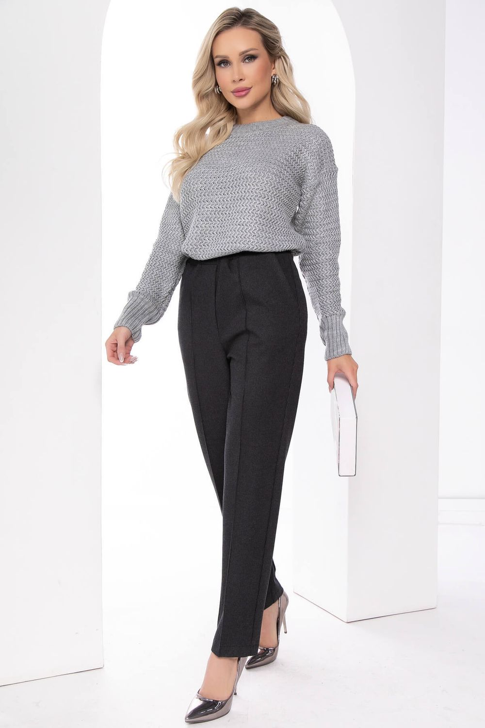 Брюки "Монтана" (блэк/полоска) Б8045 LT Collection