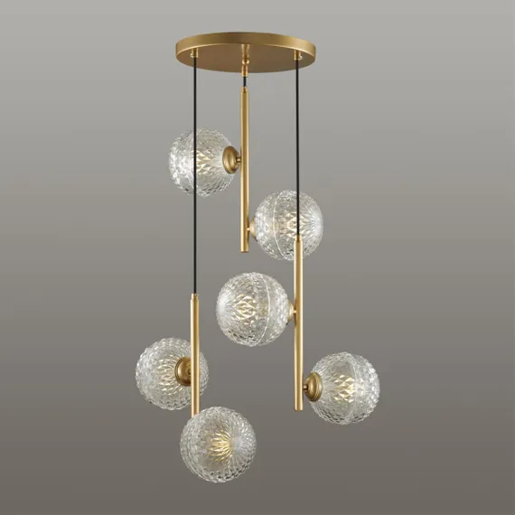 5292/6 MODERNI LN23 000 матовое золото Светильник подвесной E27 6*8W LED 220V GENEVA
