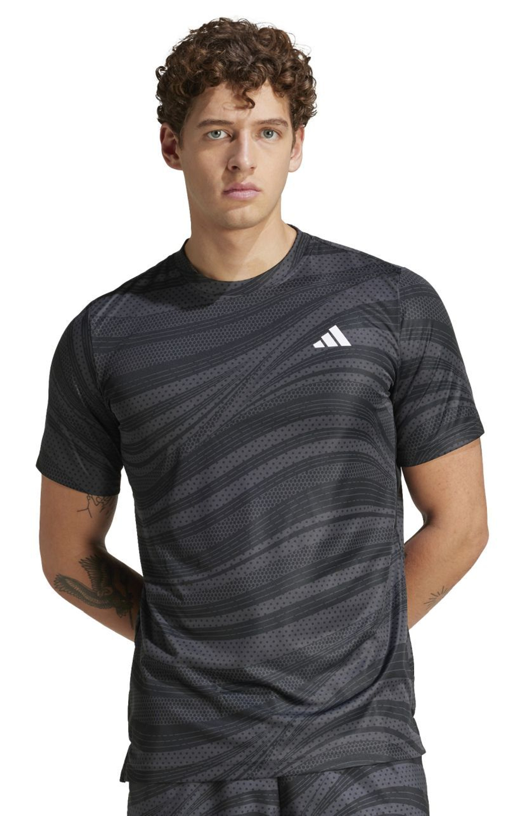 Мужская теннисная футболка Adidas Club Graphic - черный