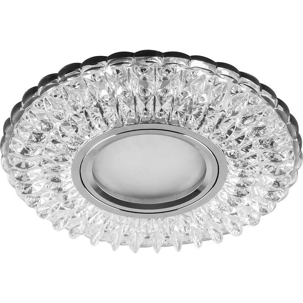 Светильник потолочный встраиваемый со светодиодной подсветкой 15LED*2835 SMD 4000K. MR16 50W G5.3. прозрачный. хром. CD937 с драйвером в комплекте