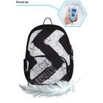 Рюкзак Berlingo Light Black White 39.5*28*16см, 400 гр., 2отд. 3карм, уплотненная спинка