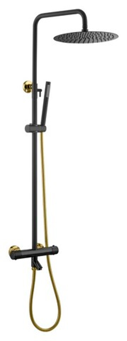 Boheme Стойка для душа c термостатом UNO Black Gold