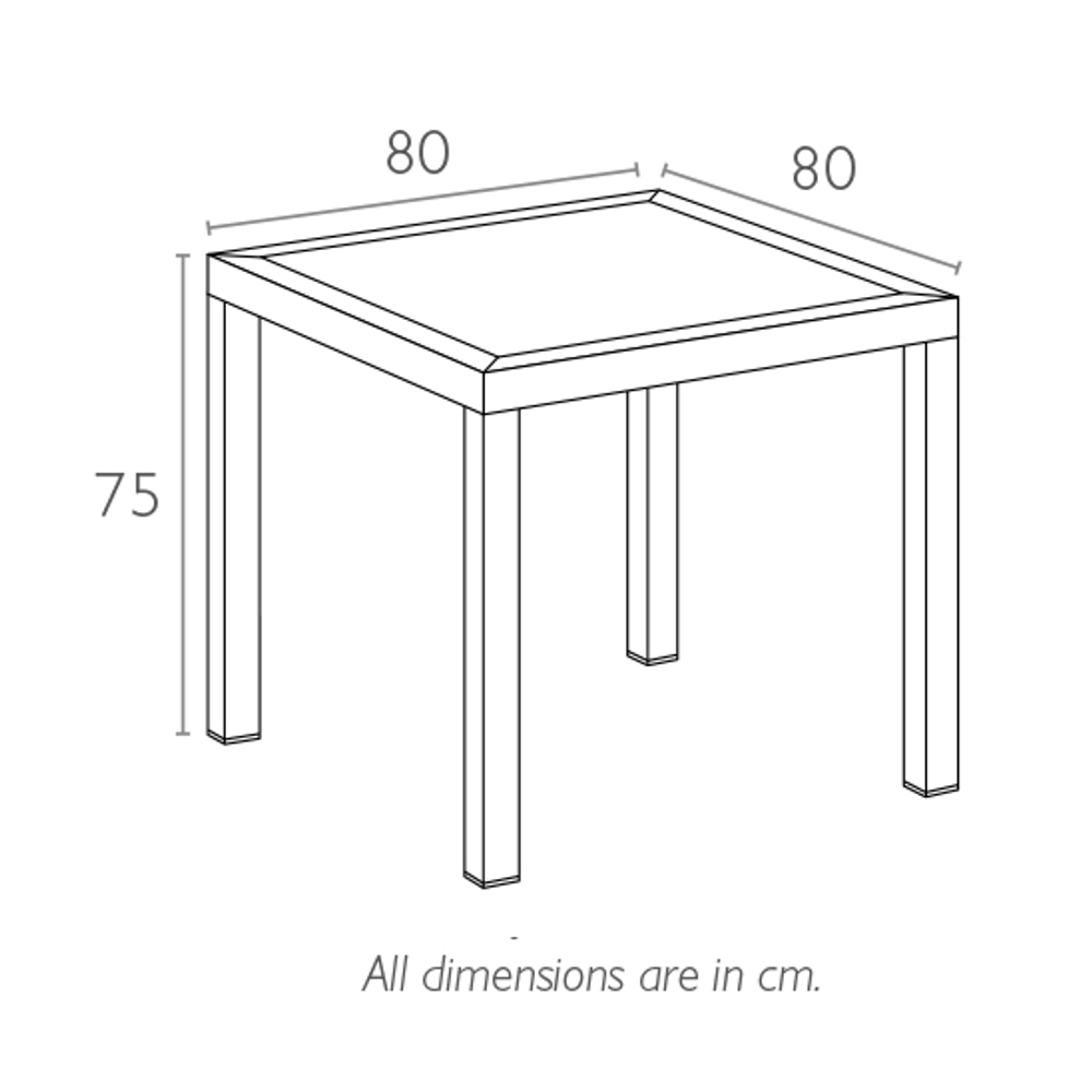 Стол пластиковый Siesta Contract Ares 80, коричневый