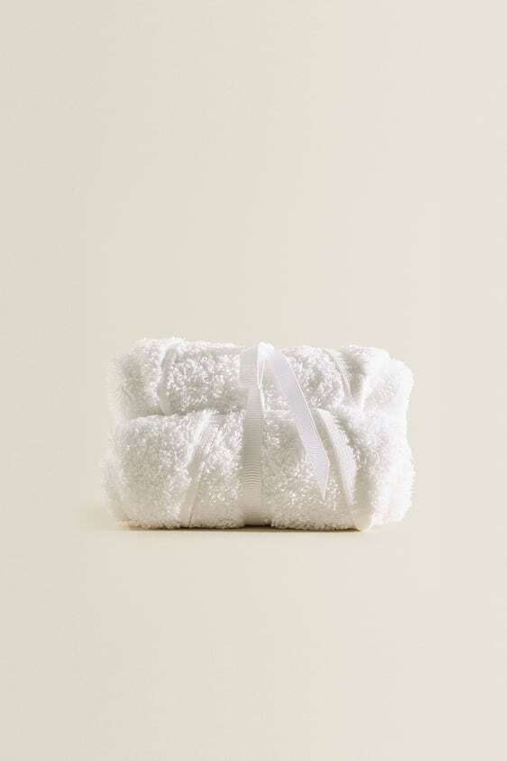 ZARA HOME ХЛОПКОВОЕ ПОЛОТЕНЦЕ (НАБОР ИЗ 3 ШТУК), БЕЛЫЙ