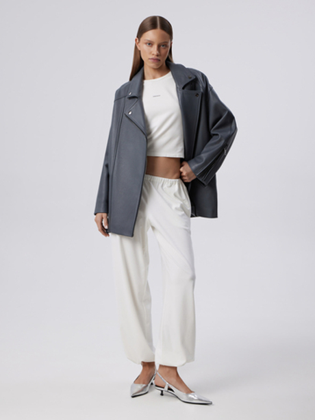 КУРТКА КОЖАНАЯ BIG OVERSIZE (GREY)