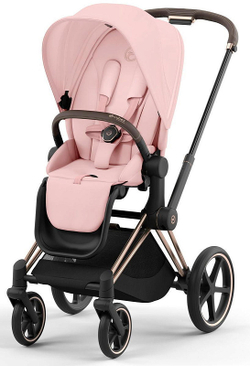Коляска 3 в 1 Cybex Priam IV Rosegold complete и автокресло Cloud T i-Size Leaf Green Plus Peach Pink