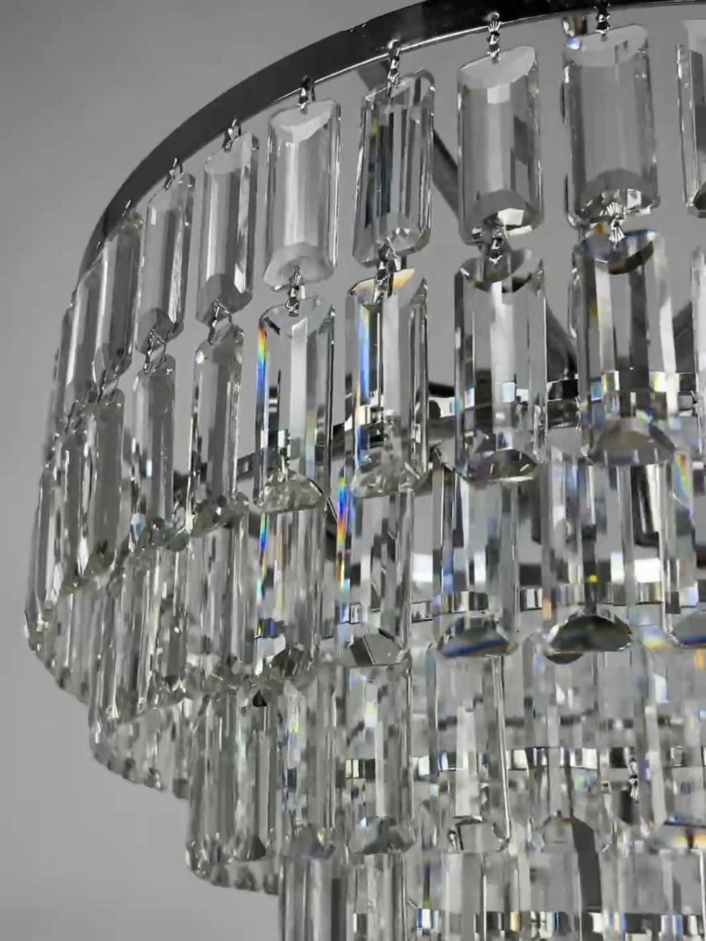 Люстра подвесная Lanbos Crystal, 11 ламп Е14, 440 Вт, до 25 кв м, хром