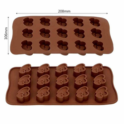 Форма силиконовая «Два сердца» 15 ячеек