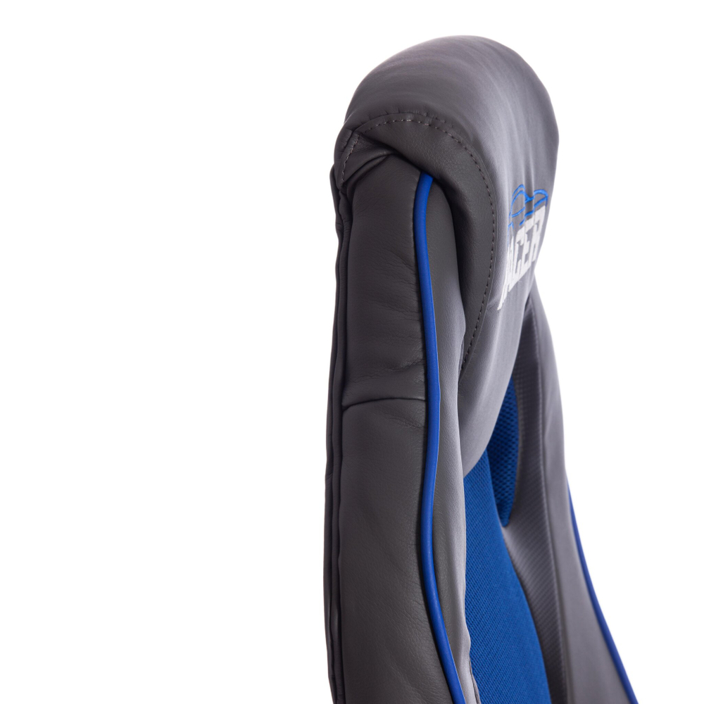 Кресло RACER GT new кож/зам/ткань, металлик/синий, 36/10