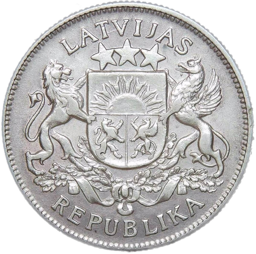 Латвия 2 лати 1925 серебро (VF-XF)