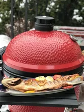 Керамический гриль Kamado Joe Big Joe III, 61 см (красный), с ножками и столиками