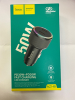 АЗУ Hoco NZ14B Guerrero PD50W (2C) Car Charger Black