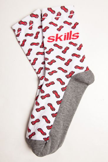 Носки SKILLS Цепи Белый-Красный 40-44