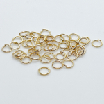 Колечки соединительные, цвет золото, диаметр 5 мм, толщина 0,6 мм, цена за 2 грамма