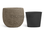 Кашпо TREEZ Effectory Terra Чаша classic серый беж в-36, д-40 см 41.33-22-24-112-RB-40